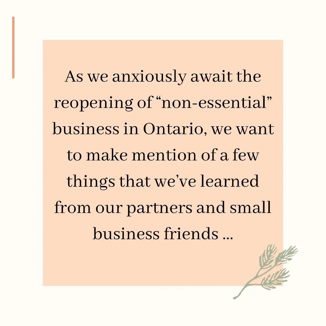 NorthernHandH's tweet photo. Some thoughts from our fellow businesses throughout #northernontario. Let’s all be kind! 🤍

#onpoli #lockdown2021 #ontario #SmallBusiness #reopening https://t.co/Prt8fdDdRo