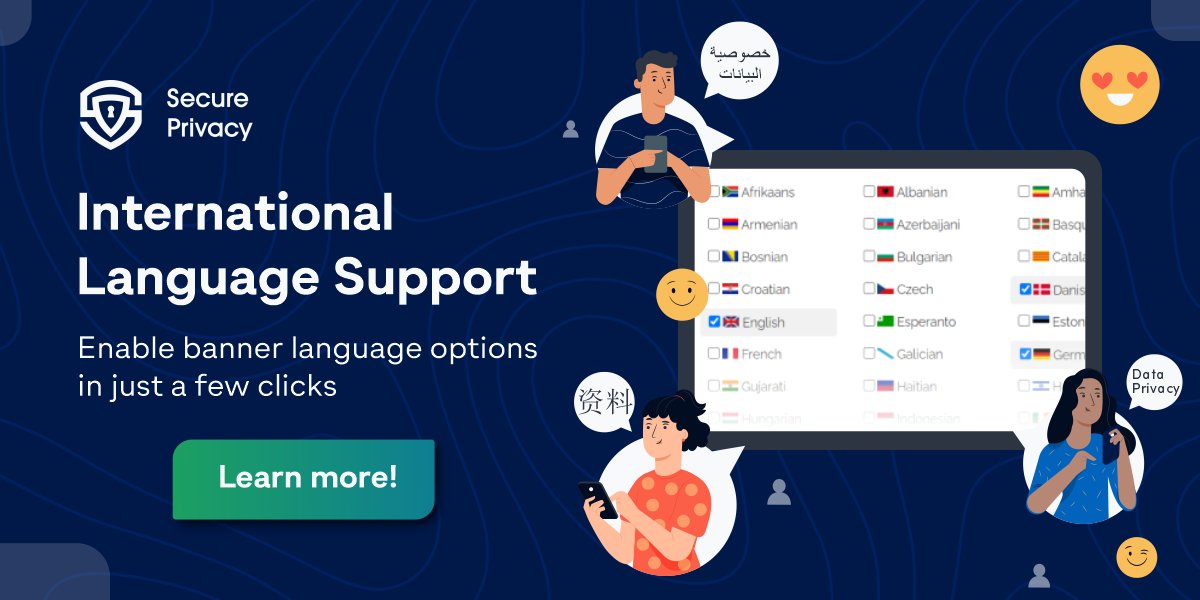 SecurePrivacyAI's tweet image. With #SecurePrivacy's International Language Support you get multi-language 🗺️ #banners for your website (+70 language support). 

✅ Obtain pre-translated banners.
✅ Customize the text with ease.

Learn more: secureprivacy.ai/feature/70lang… 

#compliance #cookiebanner