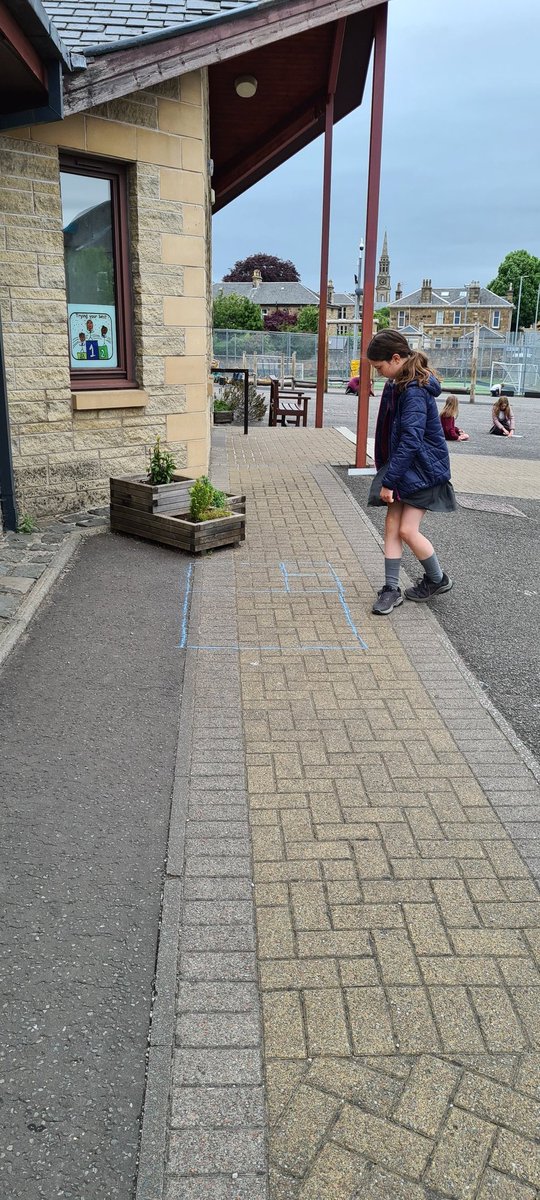 We have been looking at number patterns this week and we were using the fibonacci sequence to create mathematical patterns in the classroom and playground!