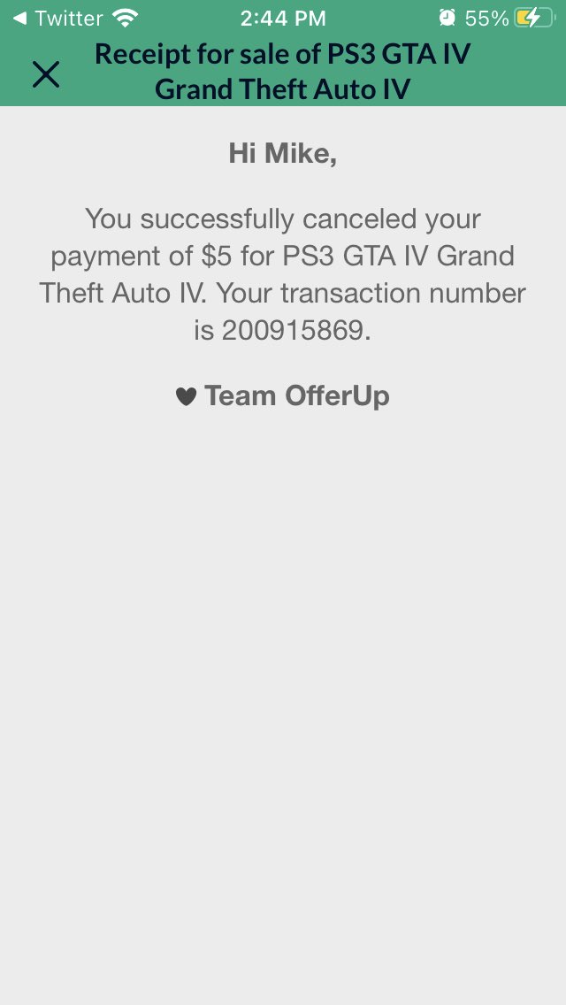mikespec11's tweet photo. @OfferUpSupport hi I accepted a payment and OfferUp took a service fee and that a prepaid label would be sent to me. Now there is an email saying I cancelled the payment. Help! https://t.co/bzpu0mIpPL