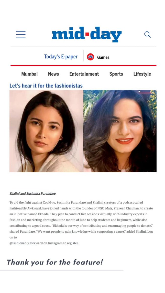 #COVIDSupport #ekadha #covidcampaign #covidindia #covidandfashion #fashionforall #fashionforacause #feature #fundraiser 
<a href="/purandaresush/">Sushmita Purandare</a> <a href="/Shaalini263/">Shaalini Narayan</a>