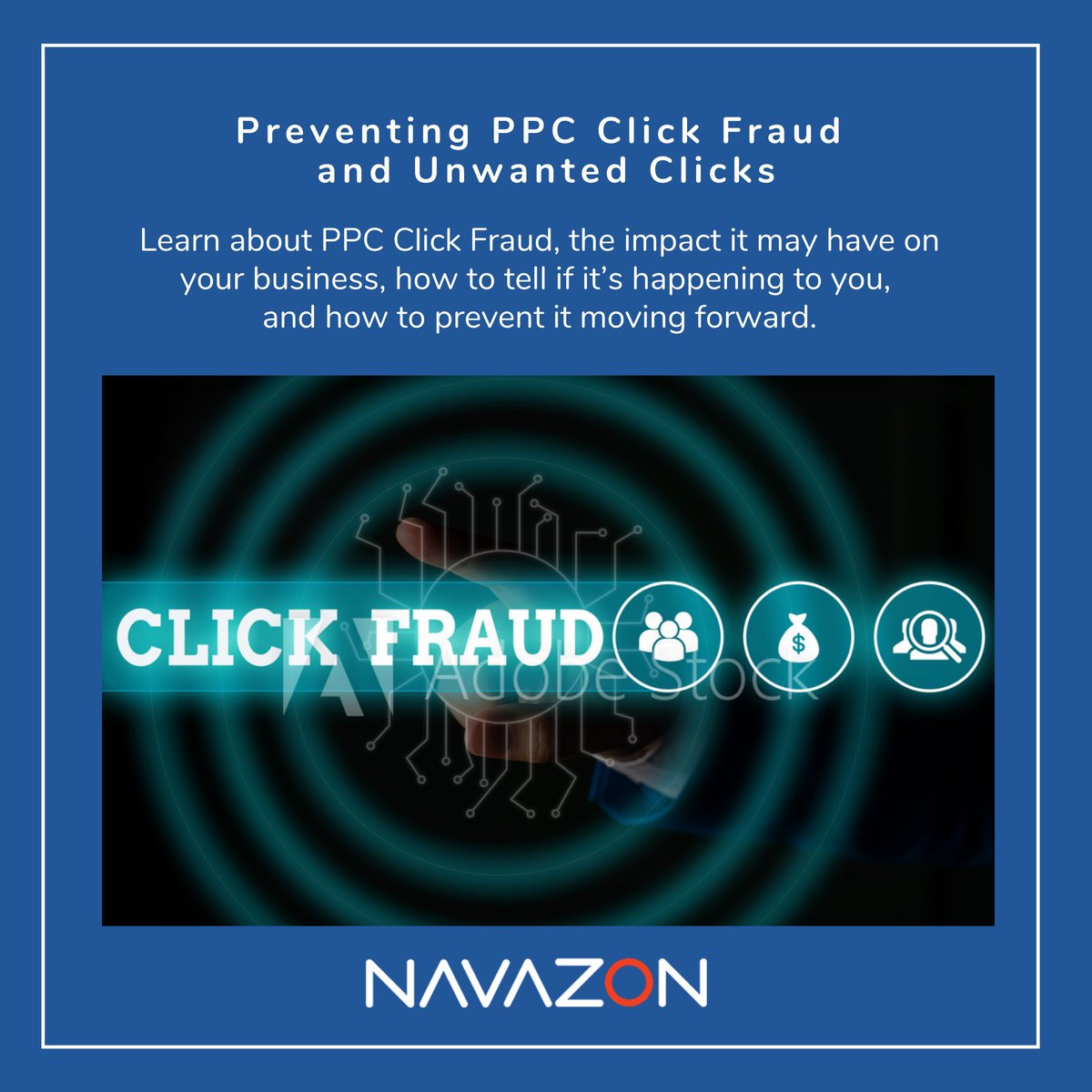NavazonDigital's tweet photo. Don't fall victim to your competitors playing dirty with PPC fraud. Learn how to protect your business. https://t.co/5VSoGt9zGs #PPC #PPCFraud https://t.co/y6Yj2WBkhP