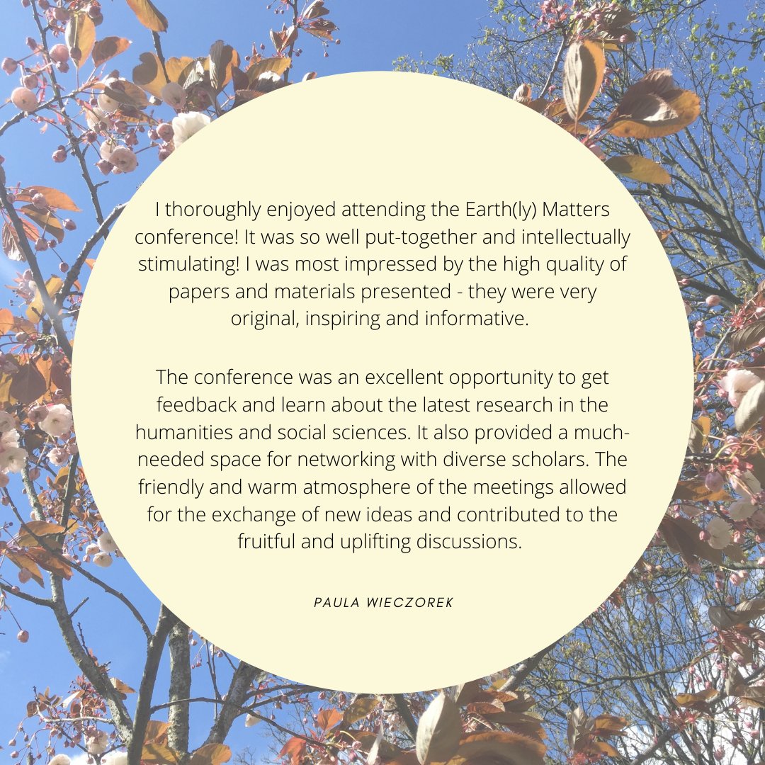 You now have TWO days left to get in your abstracts for #EarthlyMatters2021! Don't miss the opportunity - check out our site now (shuprssconference.wordpress.com) and in the meantime you can read what <a href="/PaulaWieczorek2/">Paula Wieczorek</a> had to say about the experience last year: