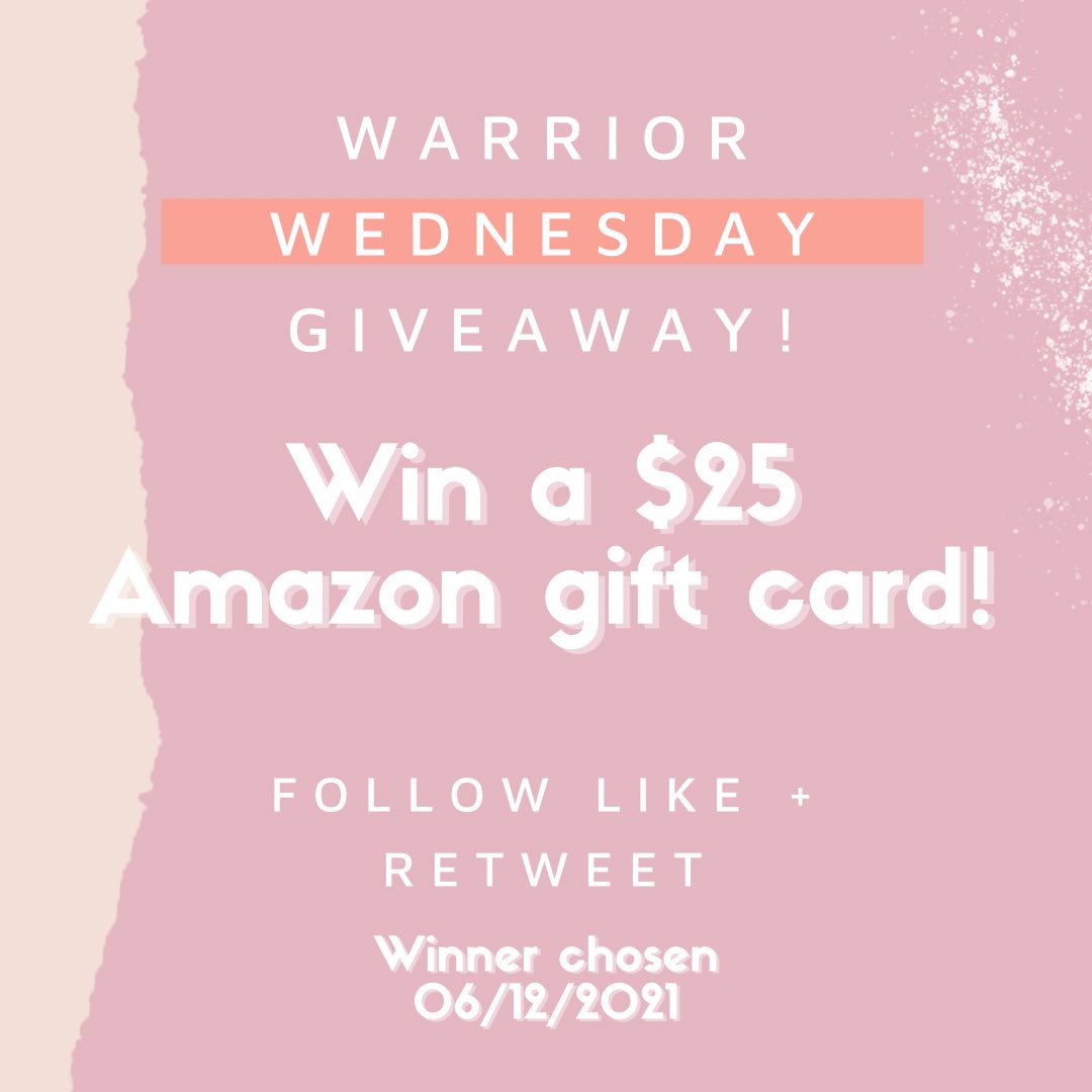 Happy Warrior Wednesday!! 
Follow us, like + retweet this post to be entered to win a $25 Amazon gift card! 
Winner will be chosen on 06/12/2021