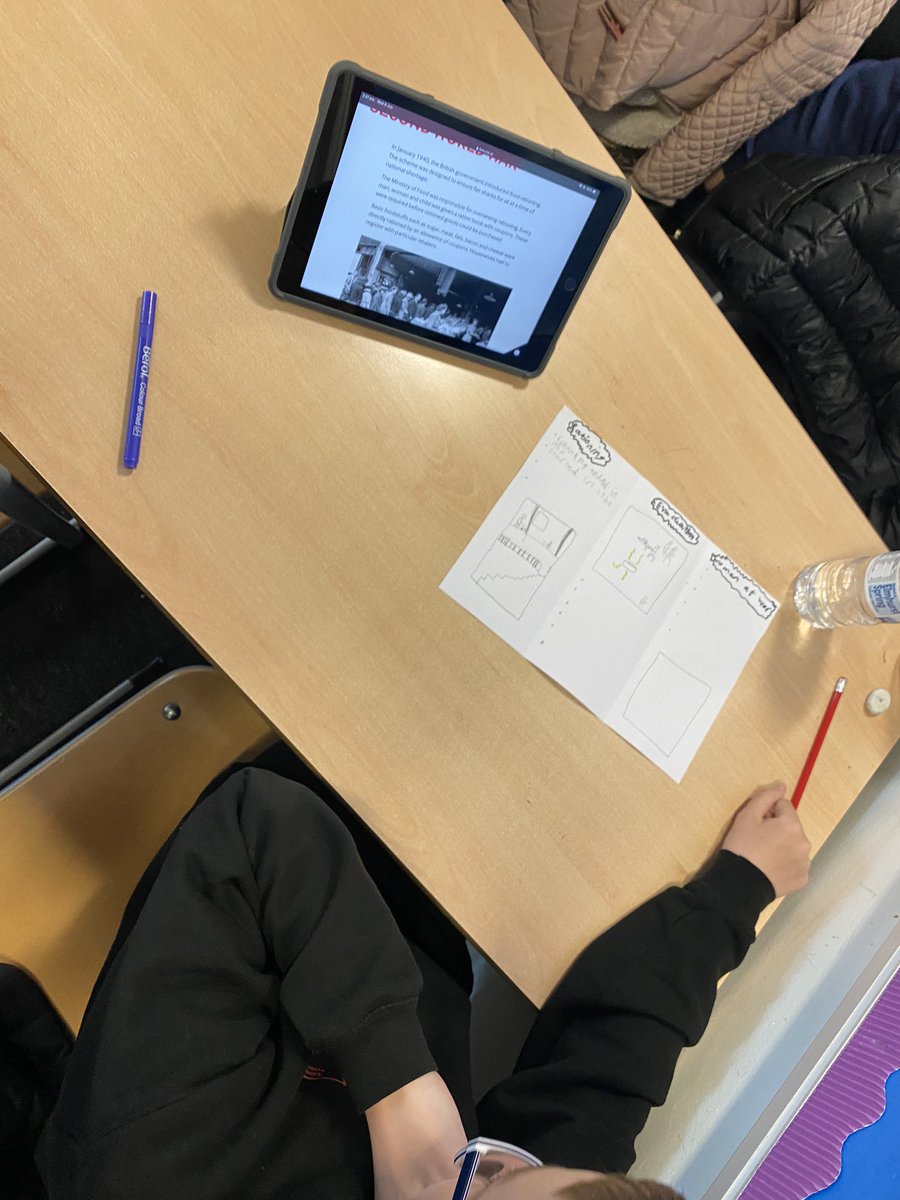 MissFee5's tweet photo. Today in P7 we created leaflets about WW2. We researched 3 topics- rationing, woman in the war and evacuation. We summarised the key information found by using bullet points to ensure each fact was clear and concise for any reader. 🧳🥣🧍🏼‍♀️#IDL #literacy #topic #WW2 @StTeresasPS https://t.co/5IvEux8T7v