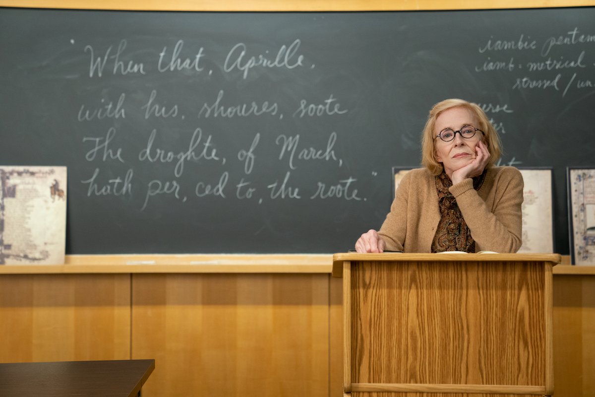 netflix's tweet photo. Sandra Oh stars in The Chair (premieres August 20) as Dr. Ji-Yoon Kim, the Chair of the English department at a prestigious university who is not only the first woman to chair the department, but one of the few staff members of color β FIRST LOOK: https://t.co/Urd9iwzUB5