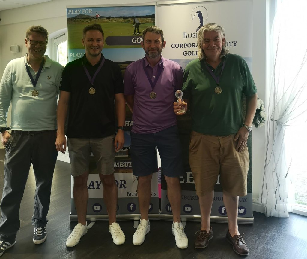 BusinessFours's tweet photo. A huge well done to our new #Midlands champions @DyballAssocs!! 

The team are playing in support of @StRichardsHosp! 

#golf #winners #dreamteam https://t.co/H98OuU1NAb