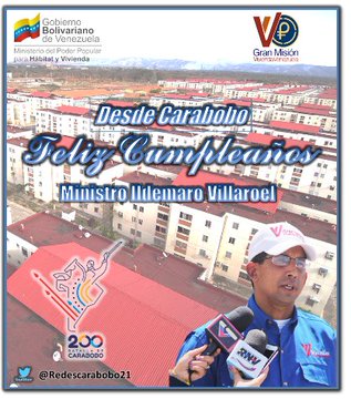 Carolinac_4taRS's tweet photo. Desde la @AvvCuartaRaiz , felicitamos al Ministro de @Minhvi_Oficial @IMVillarroel1 por cumplir un año más de vida.
Seguimos junto a usted, tercos en cumplir la meta de 5MM de viviendas dignas para el Pueblo.
@NicolasMaduro
@dcabellor
@Redescarabobo21
@INTUOficial
#AVVCuartaRaizS https://t.co/bvLerWfAE6