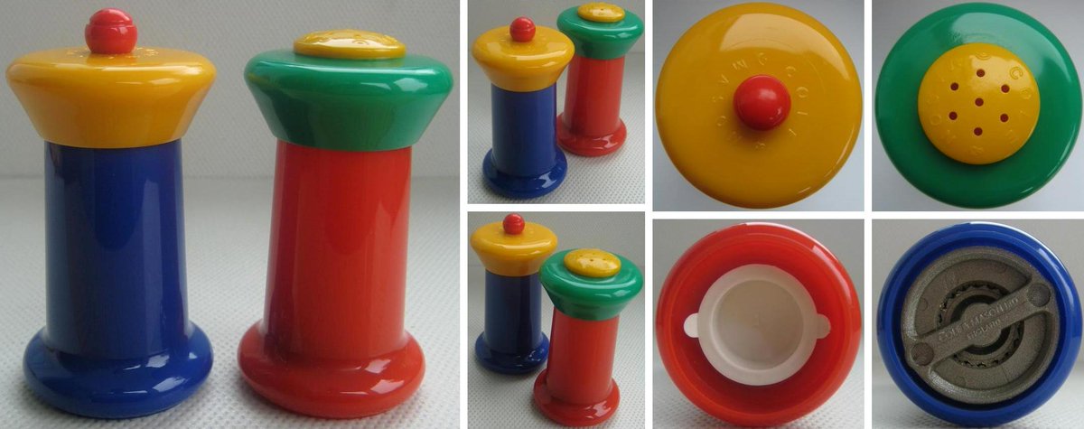 EverRotating's tweet photo. I'll start off with something colourful, I'm thinking 1980s Memphis style influence on this salt and pepper grinder set from Cole &amp; Mason.

#vintageshowandsell https://t.co/JZGTioqt1Y