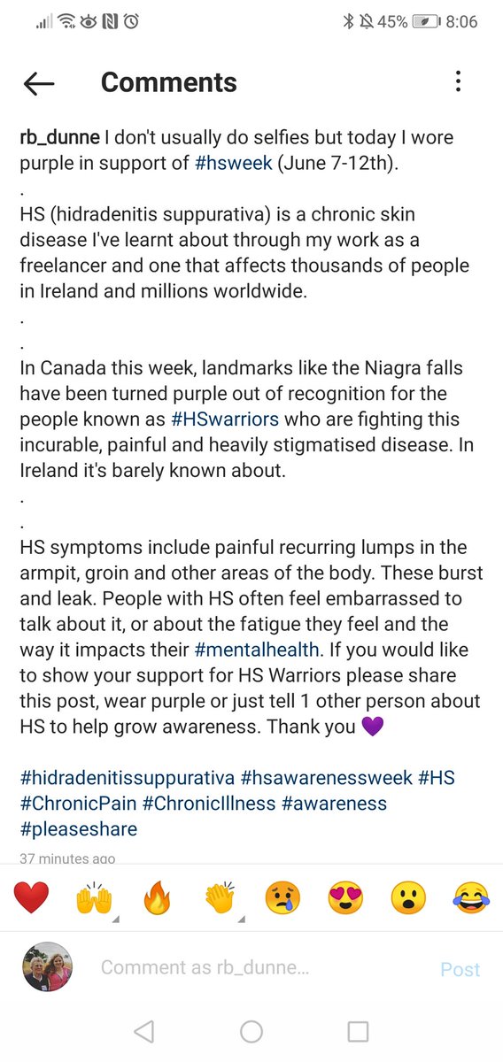 Rebecca_LWB's tweet image. I don't usually do selfies but today I wore purple in support of #hsweek

To show your support for #HSWarriors please share this post, wear purple or just tell 1 other person about #HS to help grow awareness. Thank you 💜

#hidradenitissuppurativa #hsawarenessweek  #pleaseshare