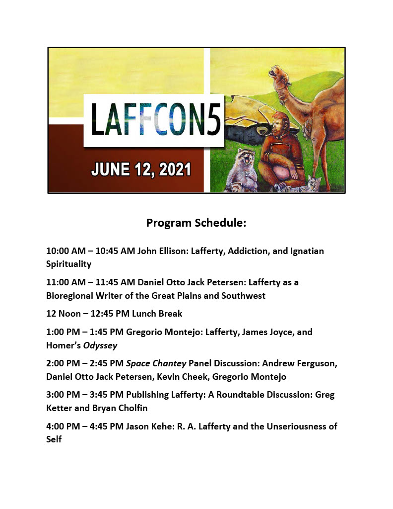 epiktistes's tweet photo. Schedule here, all of it should be fun but especially looking forward to @EcomonstrousPhD on Lafferty as bioregional writer, and Gregorio Montejo on Lafferty's authorial conversation with Joyce (via Bishop Berkeley) https://t.co/Jr6YjbBx49