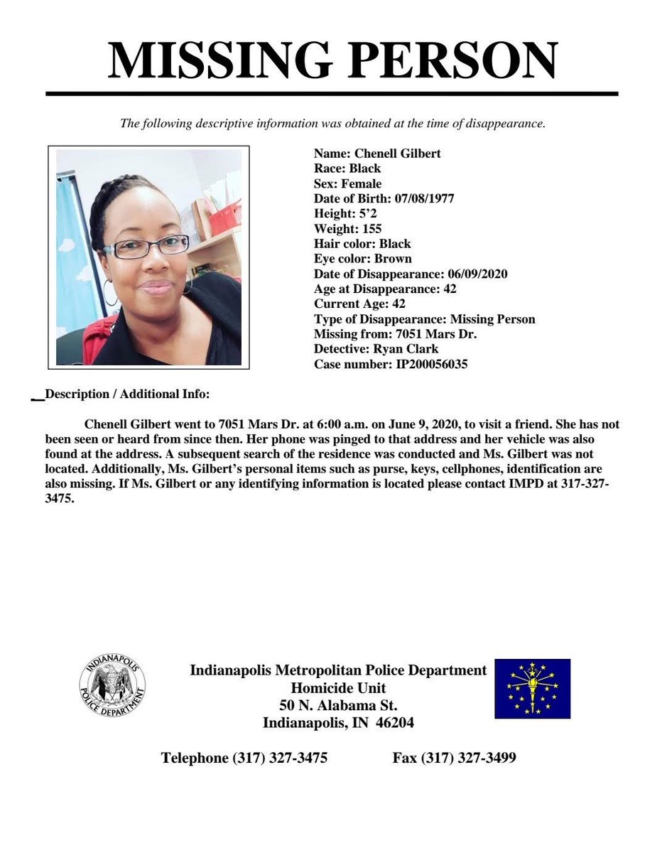 disbeatis's tweet image. Today marks one year of my mom being missing. If you know anything on what happened June 9, 2020 or if you see her please call IMPD at 317-347-3475.