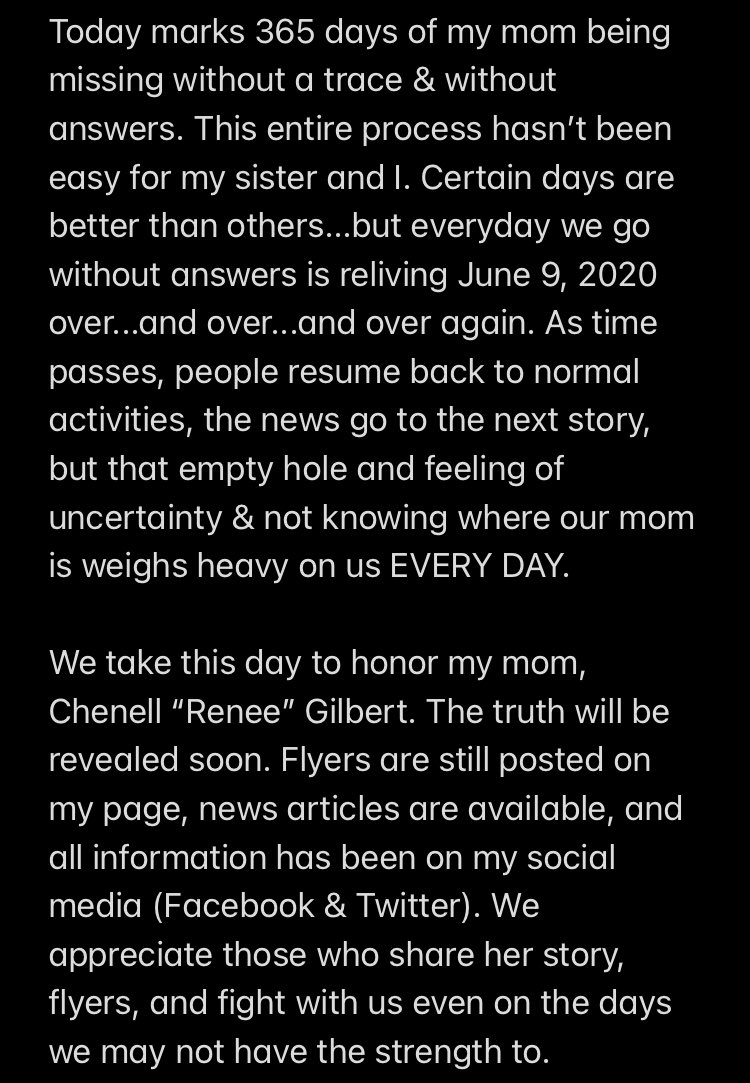 disbeatis's tweet image. Today marks one year of my mom being missing. If you know anything on what happened June 9, 2020 or if you see her please call IMPD at 317-347-3475.
