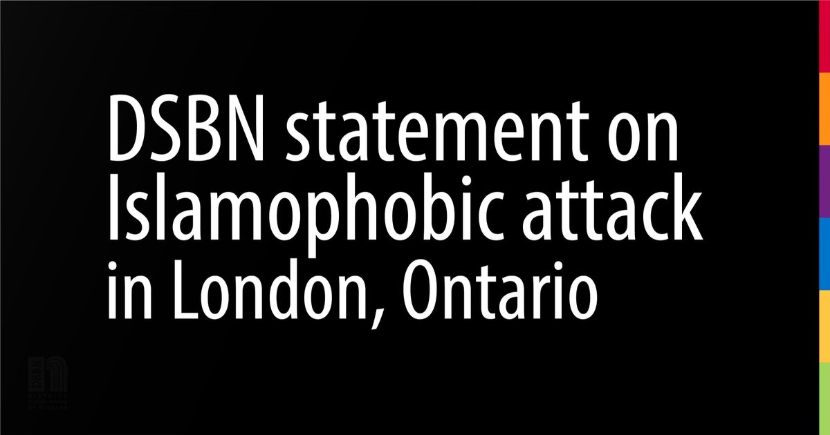 "We acknowledge this attack may leave the Muslim community, locally &amp; across Canada, feeling traumatized, fearful, unsafe &amp; vulnerable. This includes staff, students &amp; their families, who have been deeply impacted by this tragic event." From the Director: dsbn.org/news-release/2…
