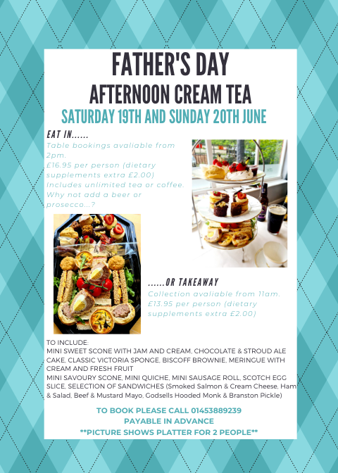 Still taking bookings for our Father's Day Afternoon Cream Tea
Eat in or Takeaway....