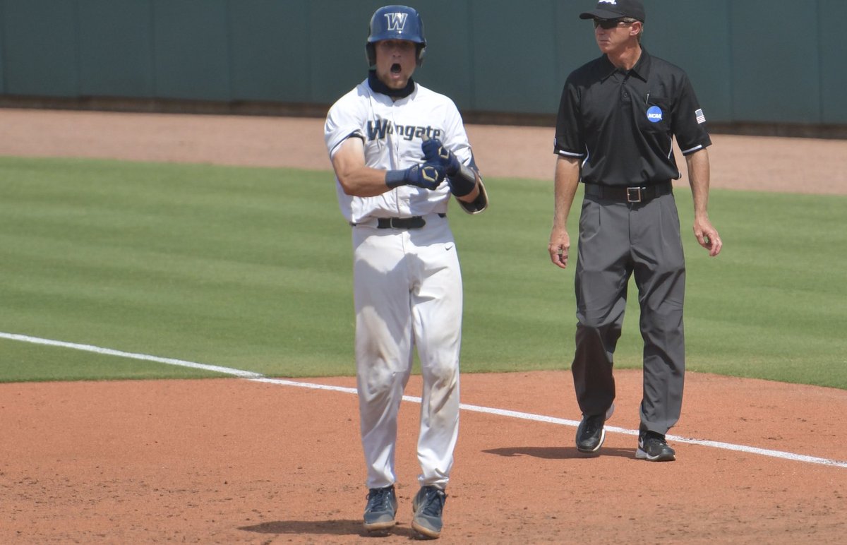 WU_Bulldogs's tweet photo. Logan McNeely stays hot!!

His 2-out RBI single plates Justin Guy to give @WingateBaseball a 5-1 lead in the 5th!! 

Guy has 2 hits, an RBI &amp; a run scored today! 

McNeely leads all players in the @NCAADII World Series with 6 hits this week! 

#OneDog https://t.co/YUNmKaa4pH