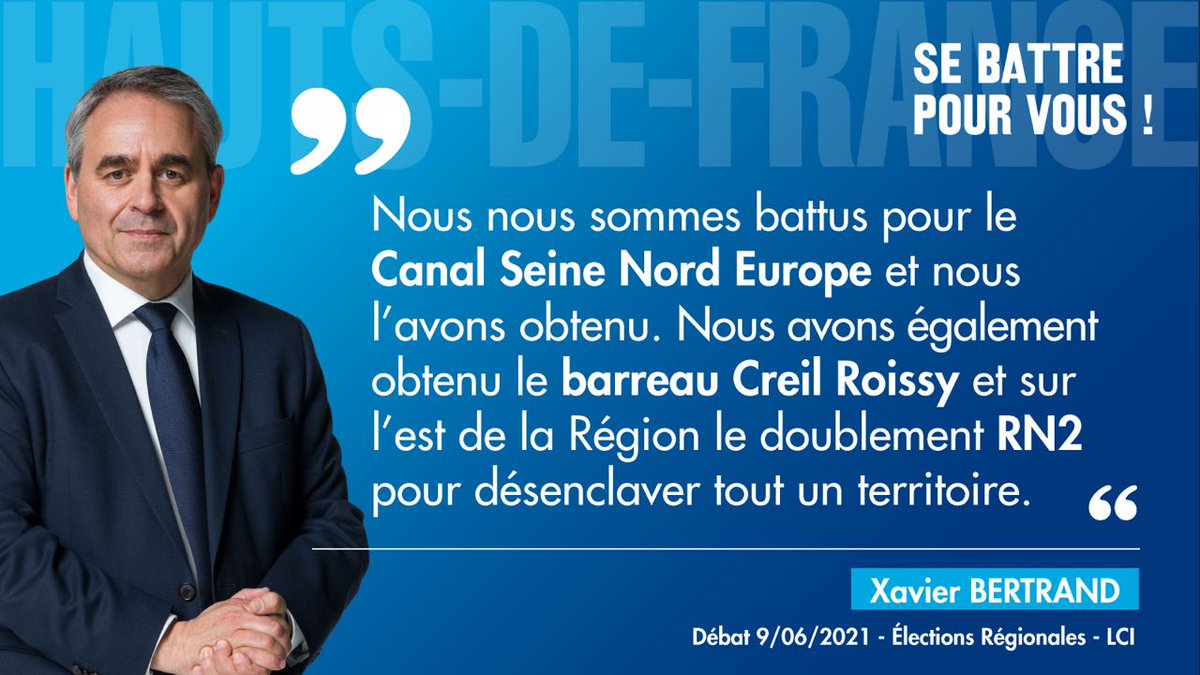 .<a href="/xavierbertrand/">Xavier Bertrand</a> : "Avec mon équipe, nous nous battons pour de grands projets". #SeBattrePourVous #LaGrandeConfrontation