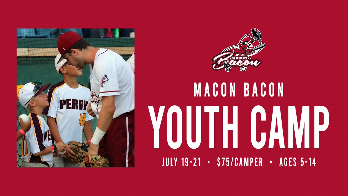 Macon Bacon 🥓 on X: Macon Bacon Baseball Youth Camp July 19-21 Ages: 5-14  Cost: $75 More »   / X