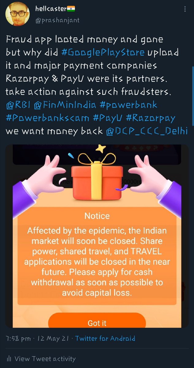 prashanjant's tweet photo. This is the same company that I talked about. Good job on busting these scoundrels..Make sure to return the recovered money to customers. #powerbankscam #Sunfactory #powerbank @DelhiPolice @DCPSEastDelhi https://t.co/JxaSPyt1qR