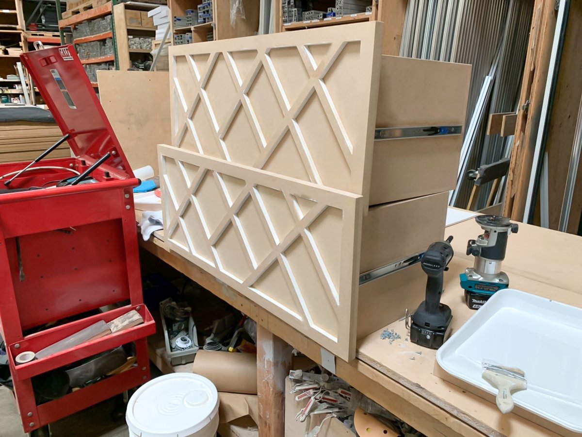 artsolute's tweet photo. "Progress is not achieved by luck or accident, but by working on yourself daily." Sharing some work-in-progress shots for one of our latest retail remodel projects✨  Shoutout to our production team!!
#WIP #wipwednesday #retaildesign #store #storedesign #storeremodel #remodel https://t.co/VluxJxyg0U