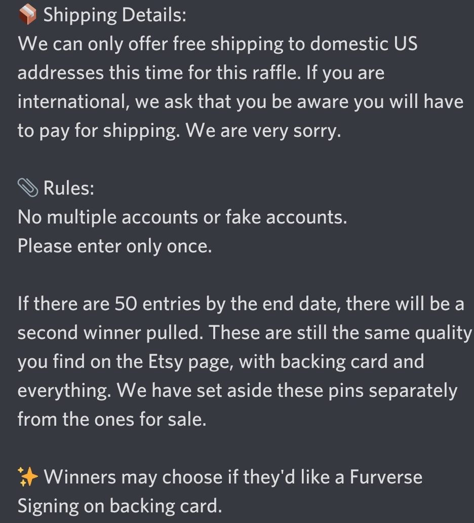 FurverseStudios's tweet photo. 🌊 To celebrate, we wanted to offer a free [Vibe #001 Enamel Pin] to a winner. Please make sure to read all the details before entering. 

- Follow 
- Like &amp; RT To Enter
- Ends 6/25 @ 8 PM EST

~ Etsy Store: https://t.co/yJG85k7tC3
✨#furryfandom #furry #raffle #rafflebot https://t.co/rUAF1bKxXM