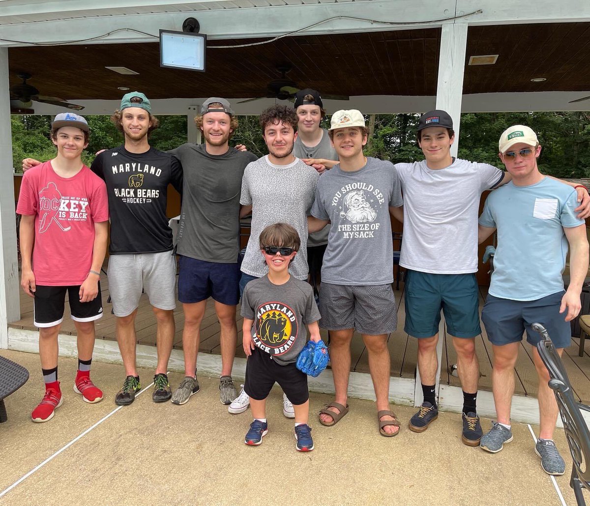 A little down time wiffle ball challenge held today after practice with Honorary Black Bears’ Captain, Parker Hall! 😁⚾️
