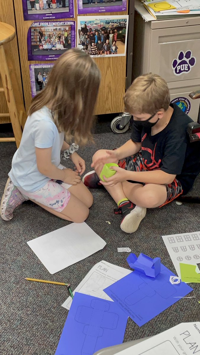 Today was full of STEM fun! Building our dream house with 3D shapes. @brookebrownTOTB <a href="/carlyandadam/">Carly And Adam</a> <a href="/PleasantUnionYR/">Pleasant Union Elem</a>