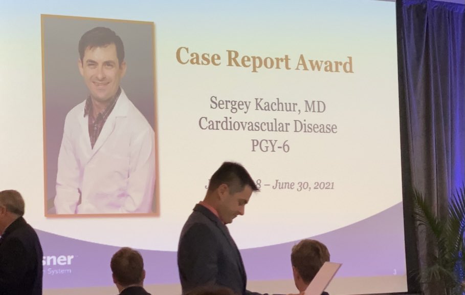 OchsnerCardio's tweet photo. Congratulations Dr. Sergey Kachur on winning the Case report writing award and the Edward Frolich MD research writing award. You make our Department very proud #OchsnerSmart https://t.co/gBvpTglCGv