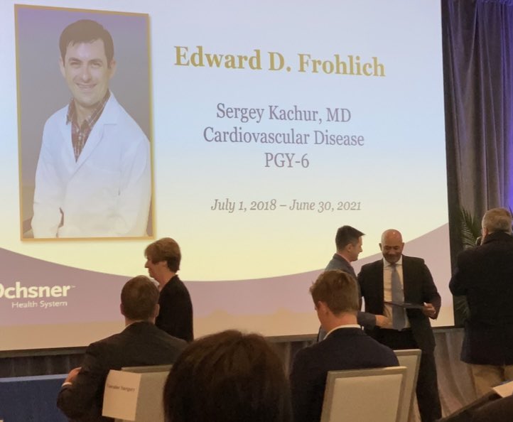 OchsnerCardio's tweet photo. Congratulations Dr. Sergey Kachur on winning the Case report writing award and the Edward Frolich MD research writing award. You make our Department very proud #OchsnerSmart https://t.co/gBvpTglCGv