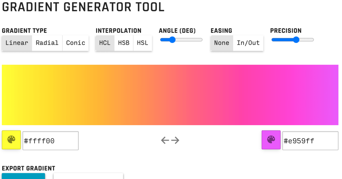 Cadabra Studio on Twitter: "Learn UI Gradient Generator. This tool allows  you to switch between HCL, HSB, and HSL color systems to avoid "mess" with  gradients. A detailed explanation of how it