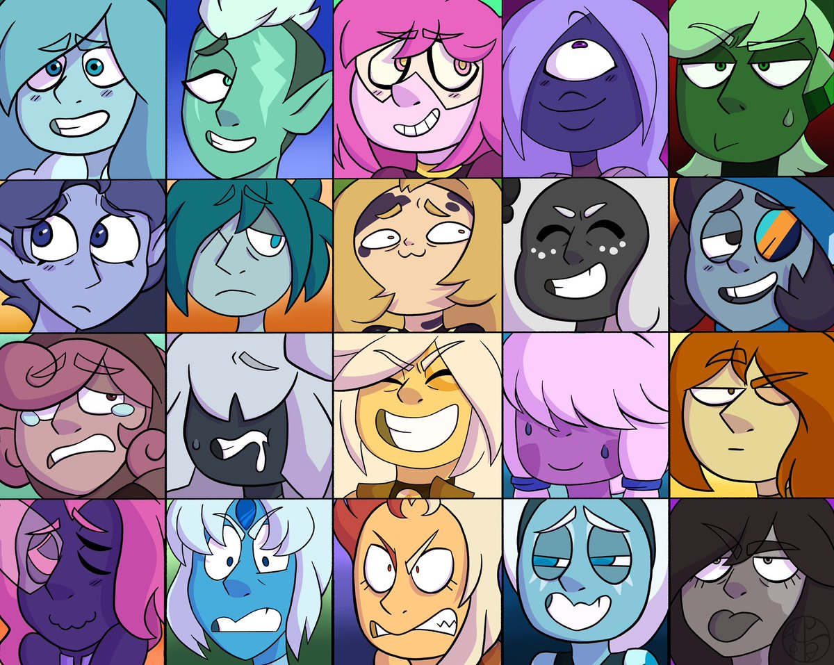 sketchiemix's tweet photo. Drew a bunch of my old gem ocs! The original expression template was made by @/gamekoii on Instagram
•
•
•
#gem #gemsona #stevenuniverse #stevenuniversefanart #suoc #oc #originalcharacter #artistsontwitter #digitalart #digitalartist #procreateart https://t.co/ViOb0u5W2i