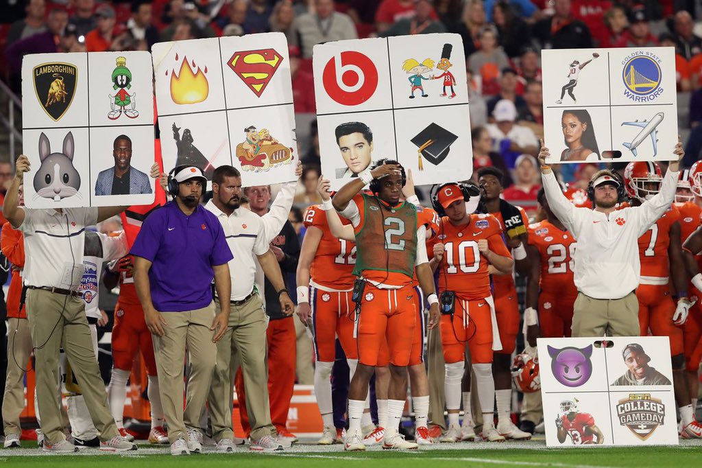 debatepro's tweet photo. @EricLaurie An American coach changing tactics &amp; calling  set piece plays from the sidelines. American football at college level has over 100 plays and many across different formations. Should be able to make more adjustments from the sideline instead of waiting for halftime. https://t.co/9YDAVqTHkm