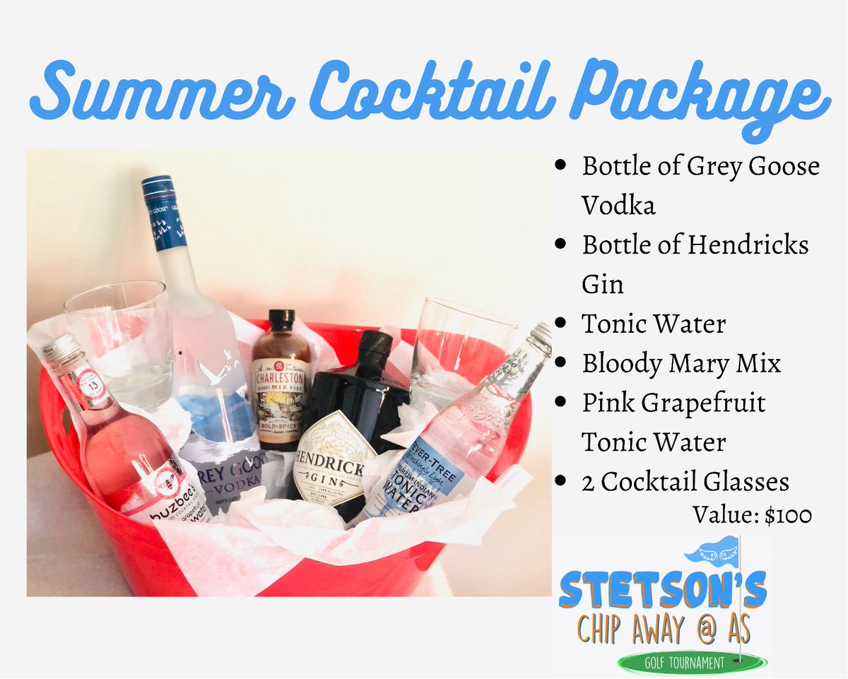 k_h_ely's tweet photo. 2 days til Stetson’s Chip Away @ AS! Can’t come but don’t want to miss out on the fun? Check out our raffle packages - 14 incredible baskets! $10/🎟 or 12 for $100. Wine tumbler for $15. Let me know if you want tickets (pics in comments) https://t.co/MXD7cTL4ar