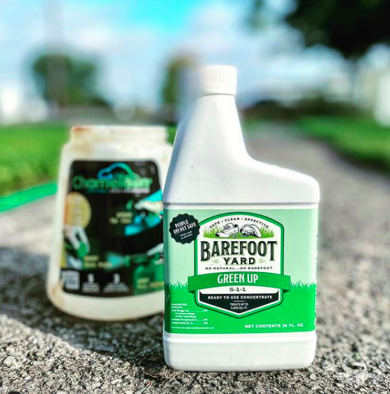 LawnServDotCom's tweet photo. 🌿 If you're looking for thicker and greener grass, we've got just the product for you!

Our Barefoot Yard GREEN UP is a liquid plant multi-nutrient product that is ALL NATURAL (woo!) and makes your lawn even greener.

Product link in bio.

#barefootyard #greenlawn #diy https://t.co/rvNefm4IRm