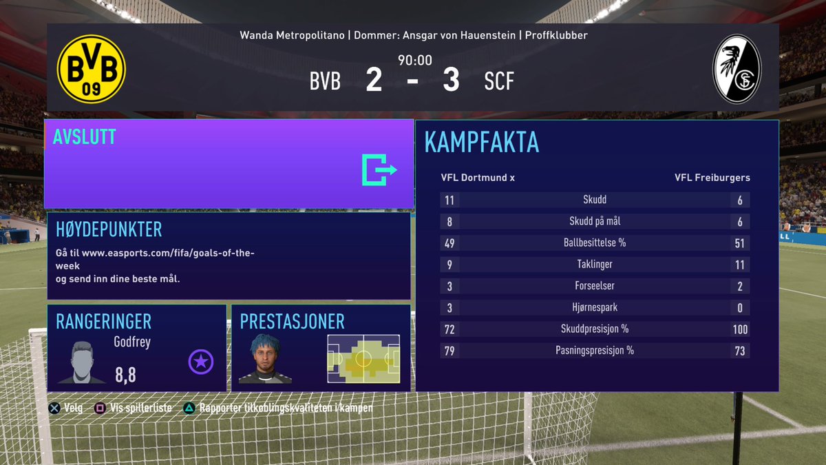 Matchday in <a href="/TheVFL_/">VFL</a> 

🏆 - German super cup 
🆚 - <a href="/Dortmund_VFL/">VFL Dortmund</a> 
⏰ - 8:00pm
✅ - 3-2 FT

After going 2-0 down in 30 minutes we thought it was game over, 2nd half we turned up and made it 2-2, We score an absolutely banger of a volley in the 92nd minute to win the game 3-2!🏆