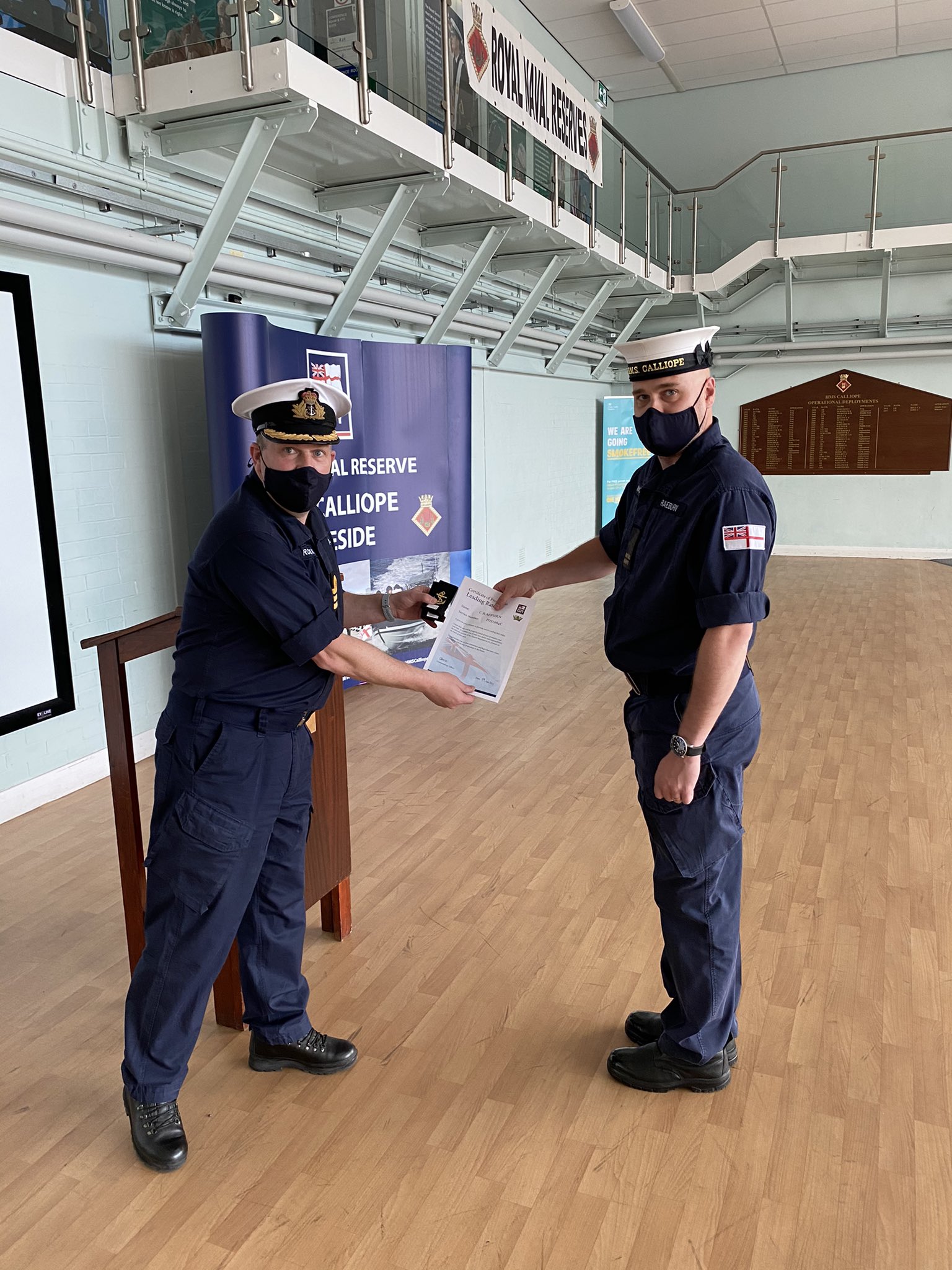HMS CALLIOPE on Twitter: "1/2 During our reduced Training Night our CO ...