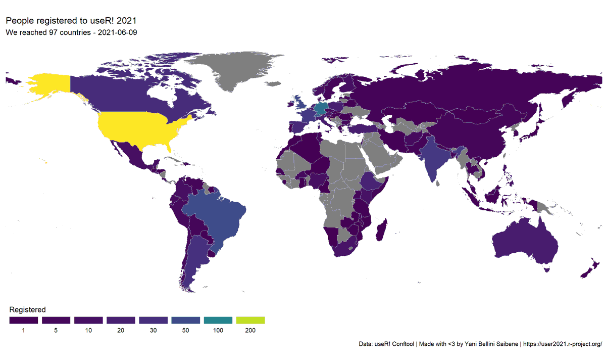 We strive for a global conference, we are on track, but we are not there yet. 

Help us reach more places by sharing the registration info with your networks and communities. #rstats #rstatses 

user2021.r-project.org/participation/…