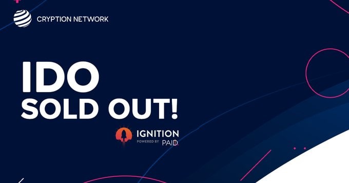 BlockchainM777's tweet photo. 📢 @CryptionNetwork Announces
🚨 BAM! Our #IDO SOLD OUT on Ignition Galaxy &amp; Moon Pool powered by @paid_network's Ignition
They are super excited to see this amazing response from our loyal #Cryptions.🔥
@Uniswap Liquidity Pool Unlocking at ~ 1.30 PM UTC 
#Crypto $CNT #IDO $IDO https://t.co/FsM6yek4Hd