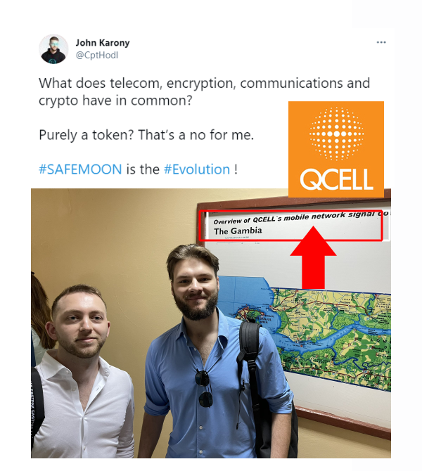 SafemoonWarrior's tweet photo. Theory: #SAFEMOON + The Gambia + QCELL + Telecom + Encryption + Communications. https://t.co/WSYA37moEJ