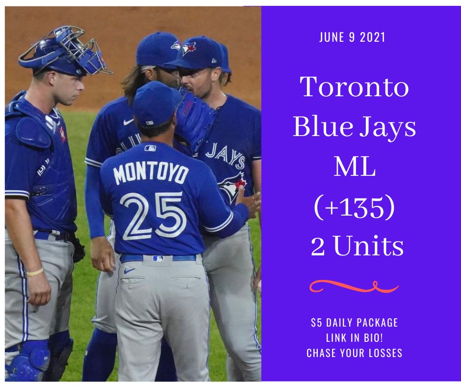 ChaseYourLosses's tweet photo. Daily Free Play 💰✅
Toronto Blue Jays vs Chicago White Sox 🔒
Our Pick:
Toronto Blue Jays ML
(+135) 2 Units 📈💰
•
•
•
#freepicks #freepicksdaily #beatthebookie #bet #betsports #betting #bettingadvice #bettingexpert #bettingpicks #bettingtips #betway https://t.co/V9uaKEtCrN