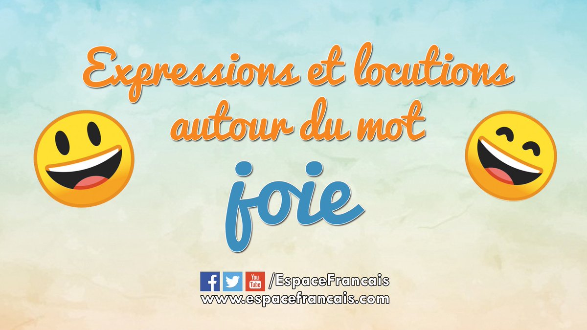 EspaceFrancais's tweet photo. [📽 Vidéo] +25 expressions expliquées autour du mot joie
►https://t.co/LT4PzTkOai
Chaque expression et locution est expliquée d'une manière claire et simple...

#Français #FLE #Langue #Expressions #Locutions #Joie #Bonheur #Rédaction #Littérature #LangueFrançaise https://t.co/VWWz4mas7f