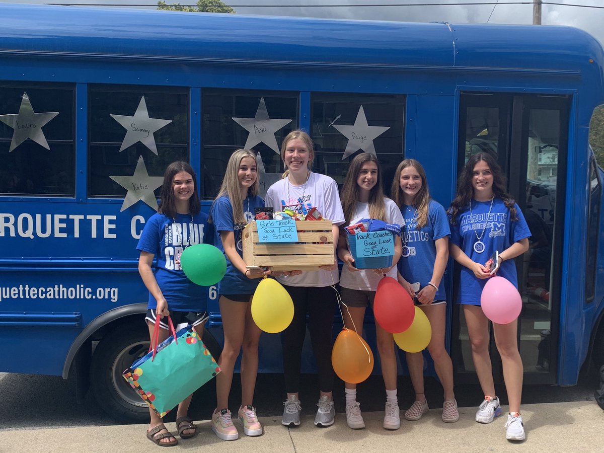 The Alton Marquette Catholic girls track team are on their way to State! The girls will compete tomorrow in the <a href="/IHSA_IL/">Illinois High School Association #IHSA</a> State Finals at Eastern Illinois University. Best of luck ladies! #OnExplorers! @AltonDailyNews <a href="/STLhssports/">STLhighschoolsports</a> <a href="/altontelegraph/">The Telegraph</a> <a href="/GregShashack/">Greg Shashack</a>