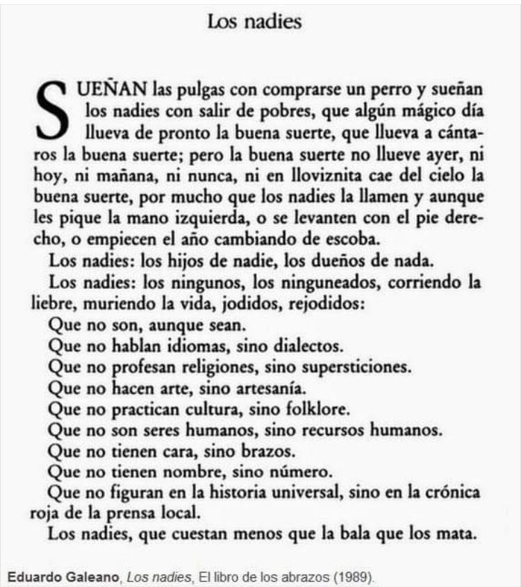 PepelepuUy's tweet photo. @bichitacriolla @ZPampas Me hiciste acordar a esto de Galeano https://t.co/ATSUERNxOV