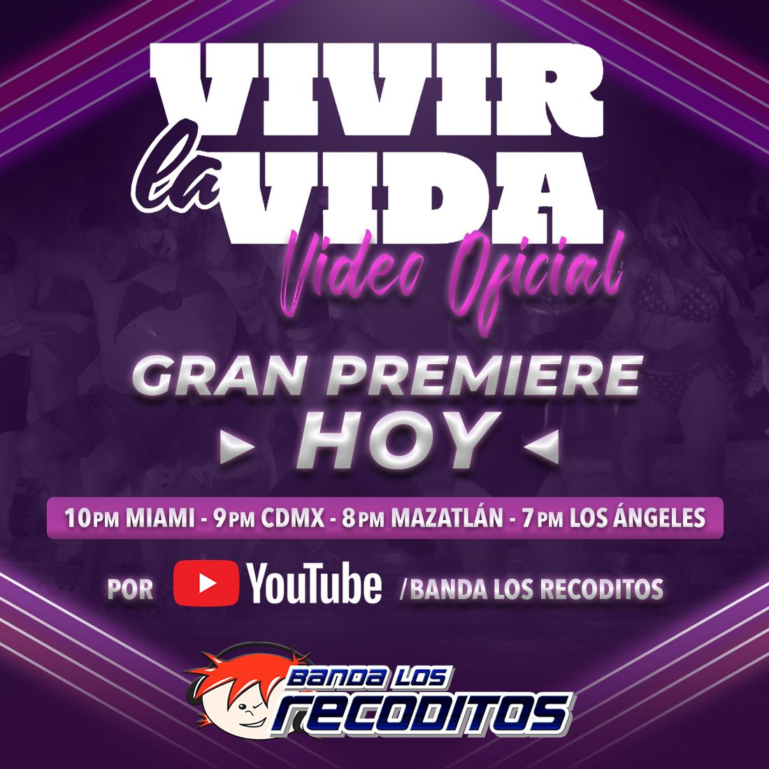 InvensiblesVer's tweet photo. 📍Hoy no te puedes perder el estreno de nuestro Gran Premiere video oficial del tema VIVIR LA VIDA!📍
 Disfrútalo en nuestro canal de YouTube 🎶🔥
@BANDARECODITOSS

@fuentes_meely
@ItzelFran18
@los_rcs https://t.co/3hGvi4EM7X