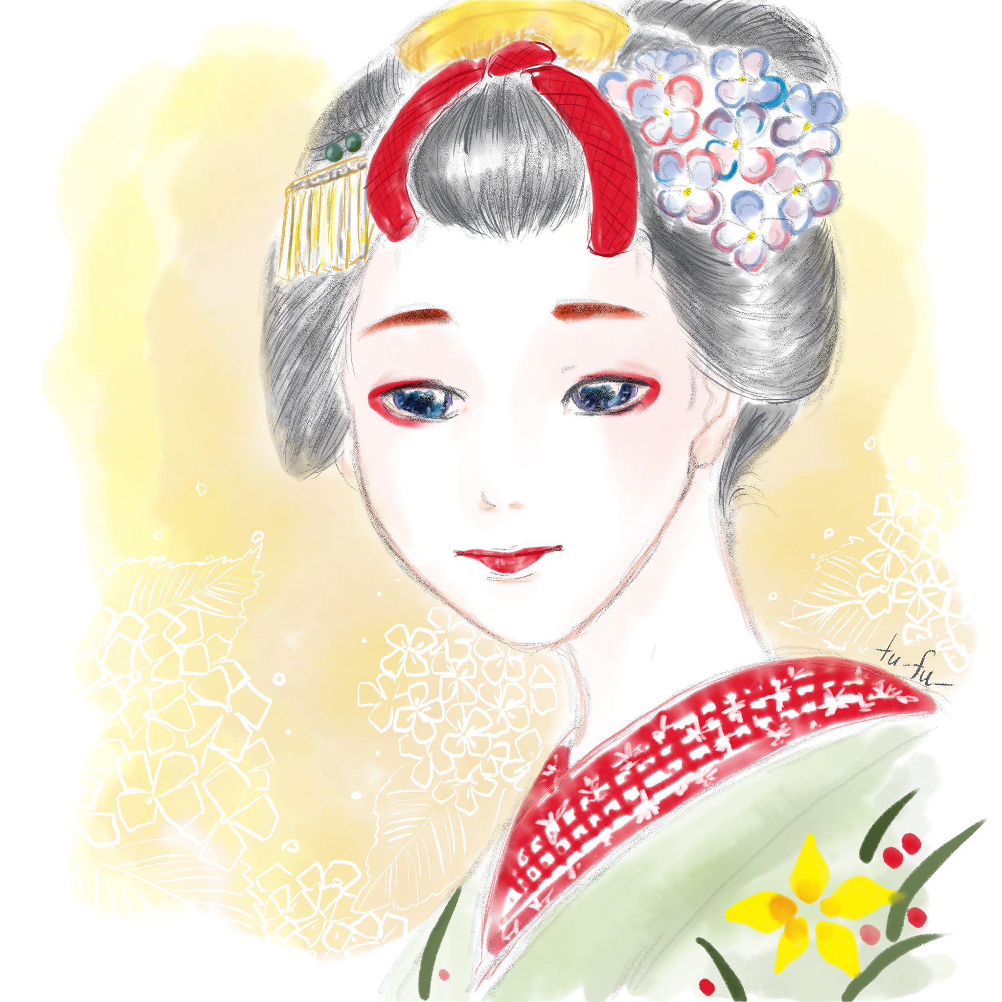 Fu Fu 舞妓さんビフォーアフター Before After 芸妓さんになる数年間でどんどん垢抜けてくる舞妓さん 舞妓 芸妓 イラスト お絵描き好きさんと繋がりたい 創作イラスト 落書き T Co 2qd8so1nie Twitter