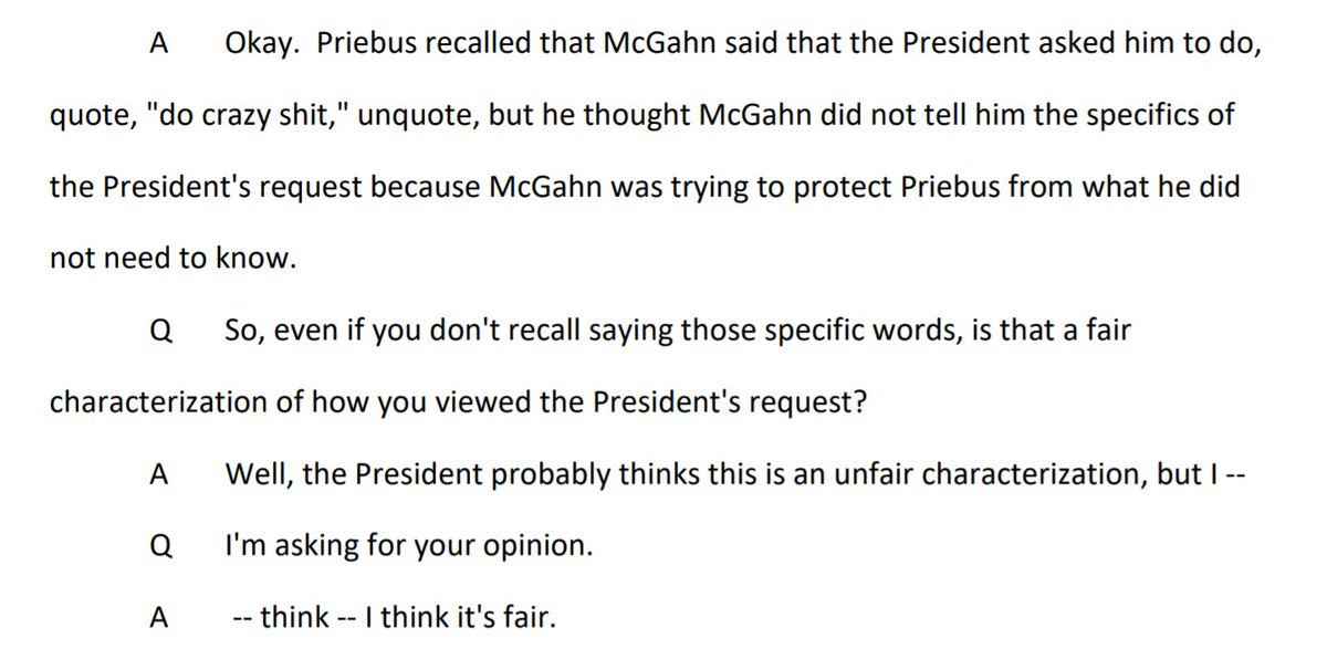 bradheath's tweet photo. Don McGahn, Trump's former counsel, said he stands by his characterization that Trump asked him to "do crazy shit." https://t.co/cuQoWfovId