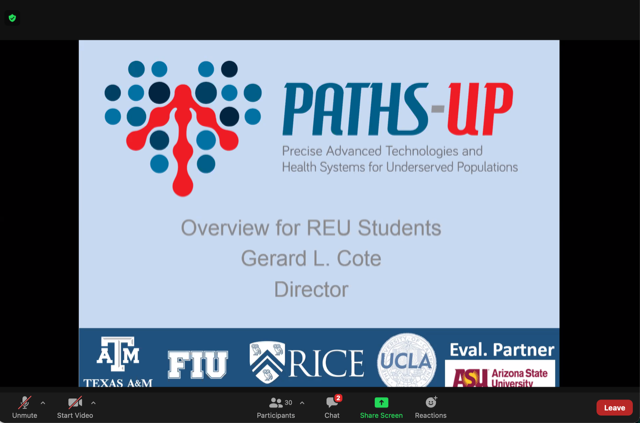 PathsUp's tweet photo. Great welcome talk today by our PATHS-UP center director Dr Coté. Welcome to all our REUS across all our institutions! Excited to have you all joining us for some new research experiences!!
#PATHSUP #UCLA #RICE #FIU #STEM # TAMU #SummerResearch
Read less https://t.co/cVv03VO8AH