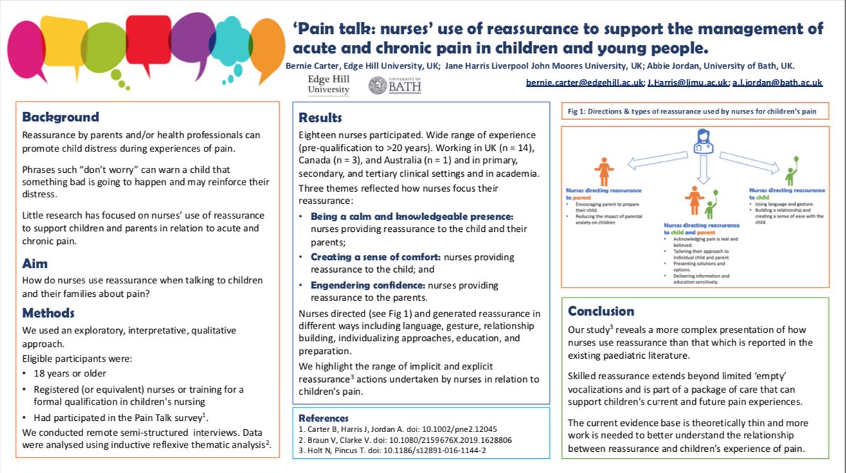 Discussions with <a href="/drabbiejordan/">Abbie Jordan</a> are always interesting and always lead somewhwere unexpected. Look at our poster on REASSURANCE and children’s pain  <a href="/phi_janeharris/">Jane Harris</a> at the IASP And plenty of other posters as well iaspvirtualcongress.evareg.com/poster/pain-ta…