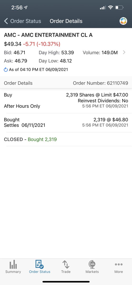 Dropped another $110k on $AMC just now. #AMC #buythedip #amcstock #AMCARMY
