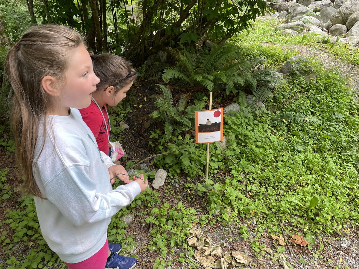 MrsMacMillan75's tweet photo. Our #StrongStart facilitator, Mrs Julie set up a story walk in the outdoor classroom today and invited my class to join the strong start kids. All the kids, ages 1-9 loved it #storywalk #MPSD #SD75 #Deroche #outdoorlearning #grades123 https://t.co/xONSrMUVdU